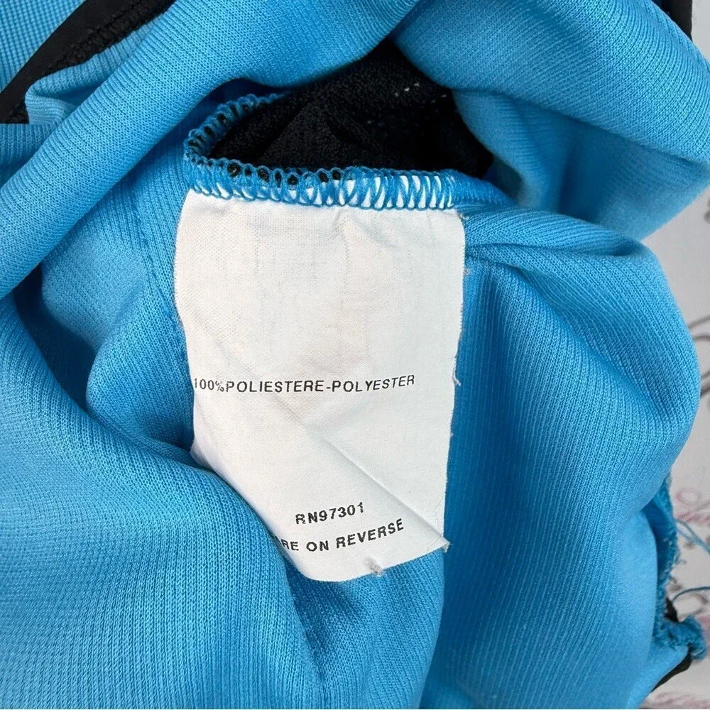 Castelli shirt polo style aqua Blue and black stretchy half zip Cycling Jersey